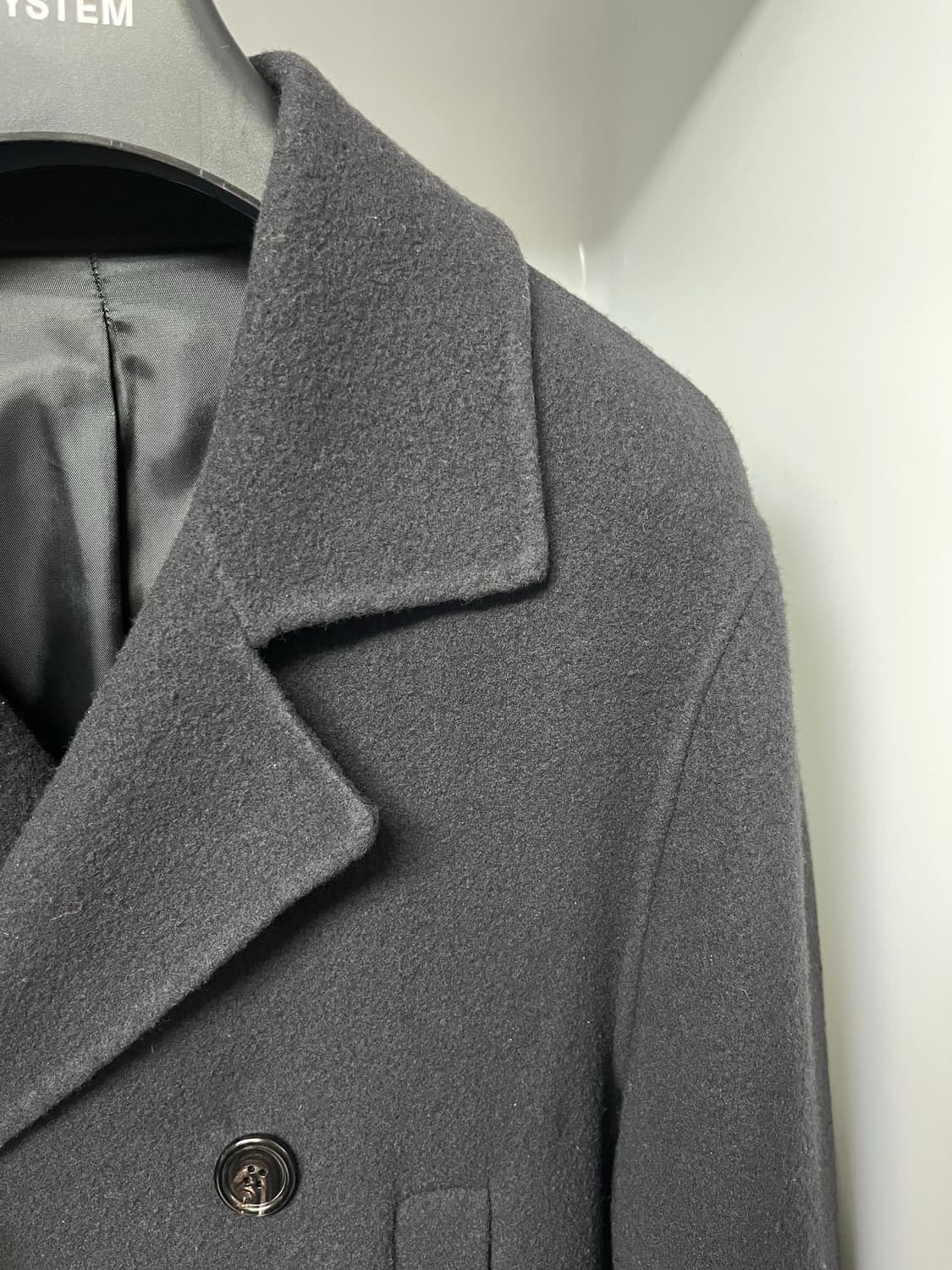 시스템옴므 MTR원단 차콜그레이 핸드메이드 더블 코트 95사이즈 상품이미지3