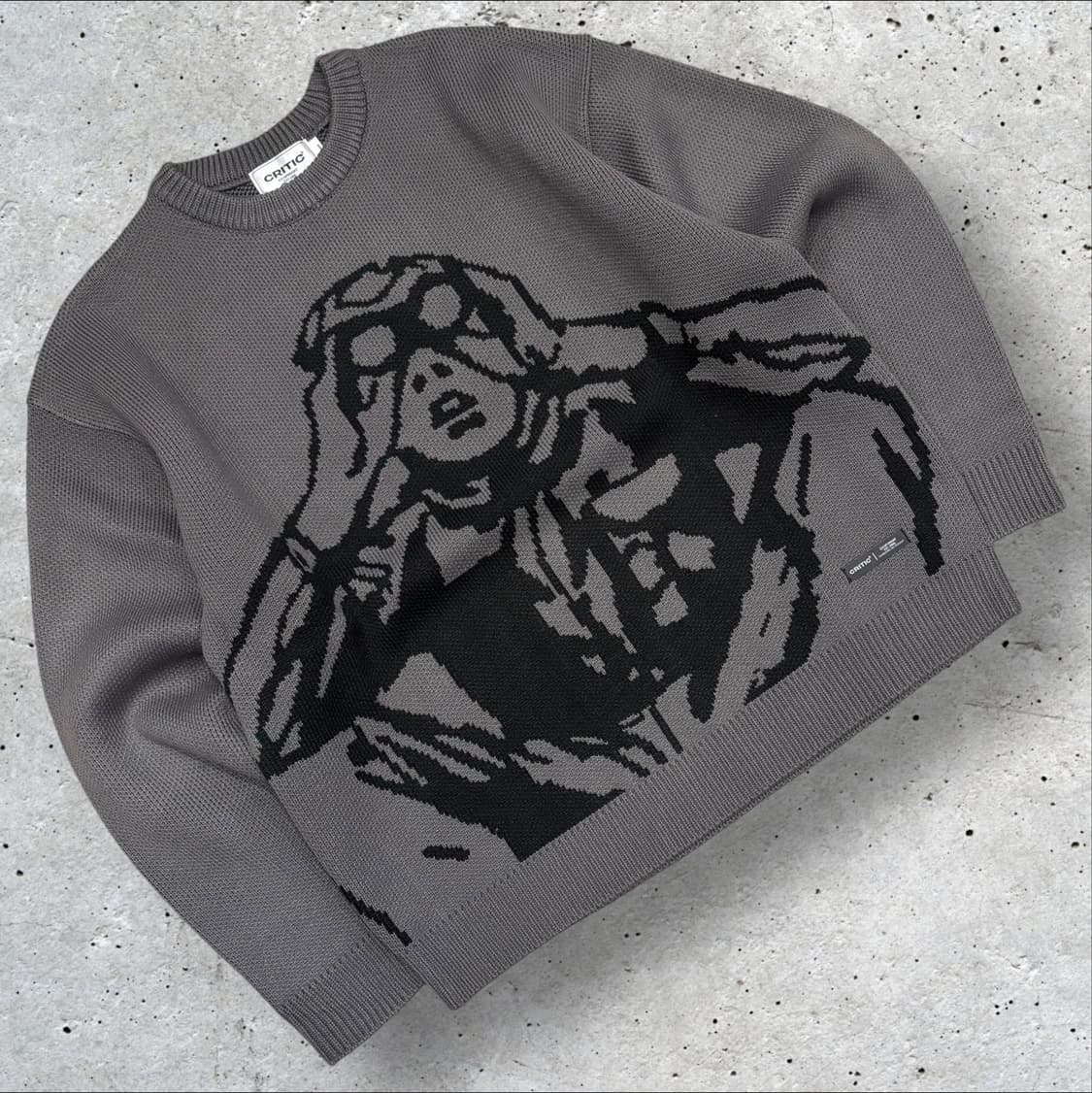 [L] 크리틱 스카웃보이 그래픽 니트 스웨터 C181 상품이미지1