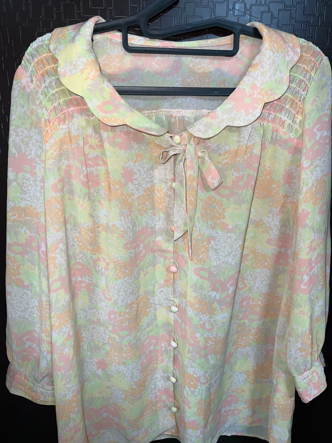 빈티지 플로럴 카라 블라우스 ~77까지 상품이미지4