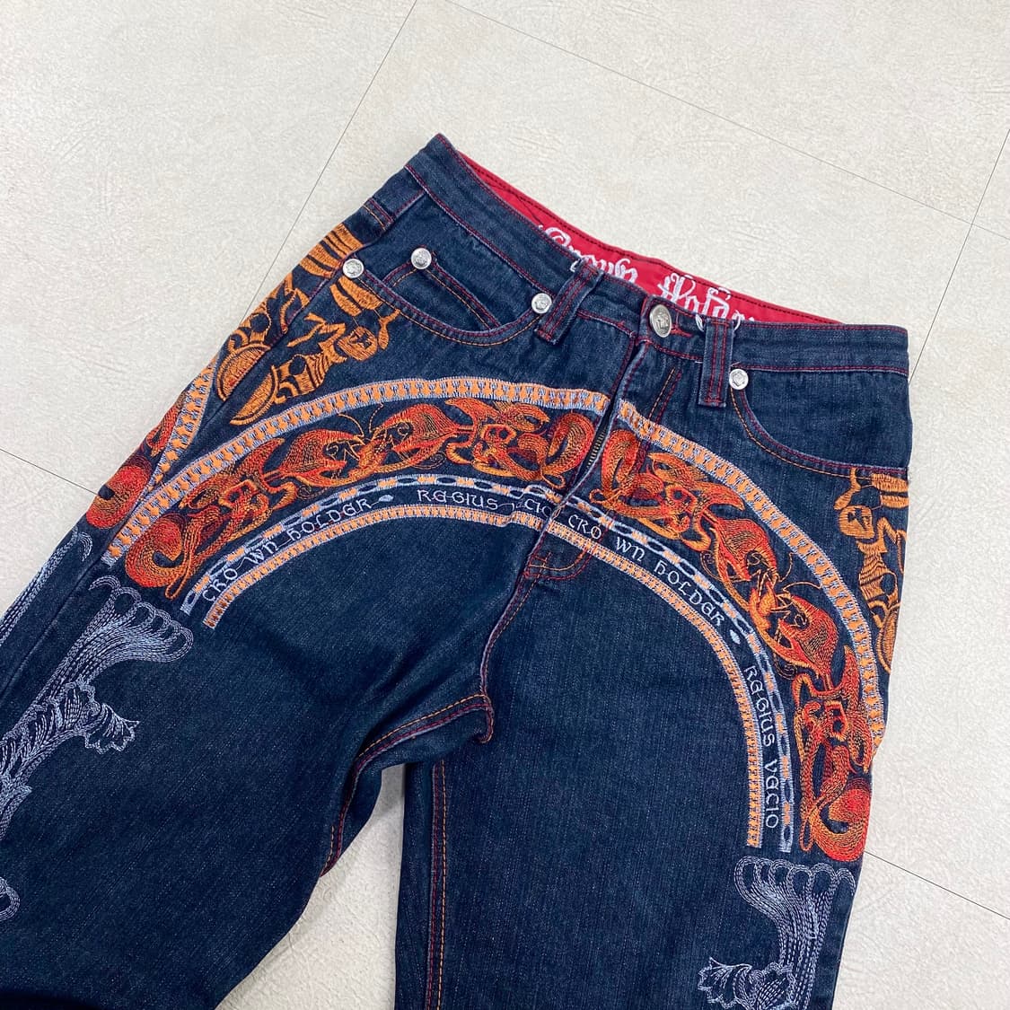  크라운홀더 빈티지 Y2K 풀자수 데님 팬츠(30)  ﻿ 상품이미지1