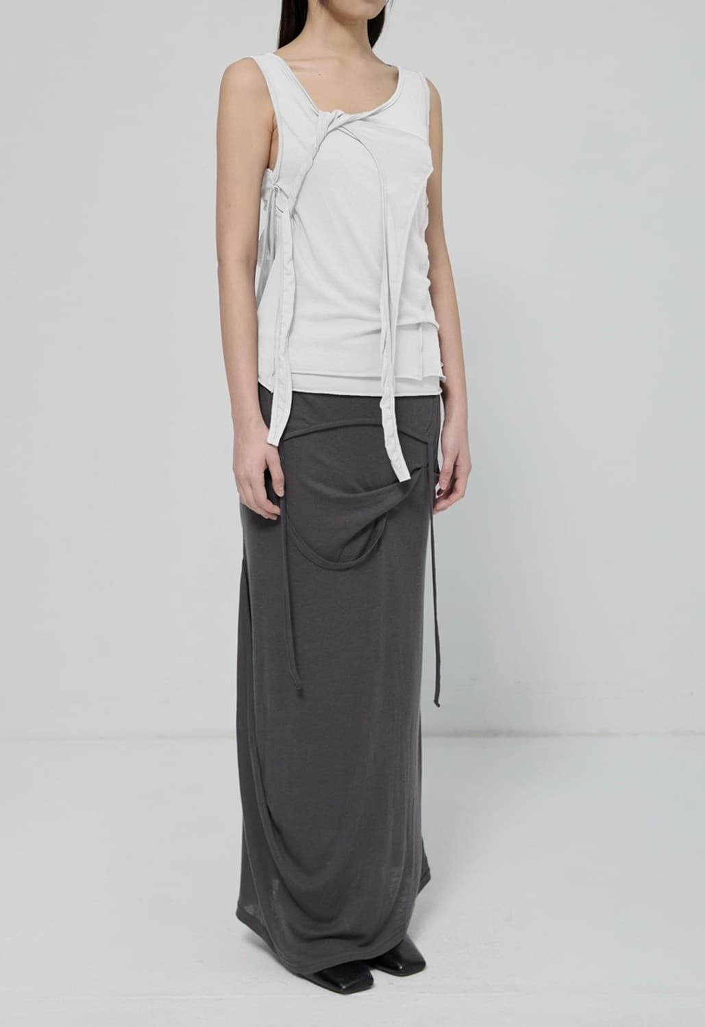 flareup 플레어업 3-레이어드 브레이드 슬리브리스 (화이트) 상품이미지5