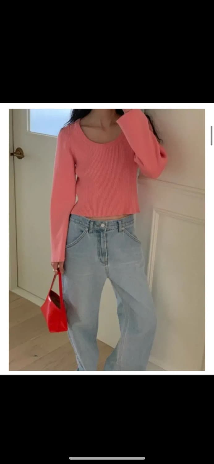 위아 마리 퍼프 니트 핑크 상품이미지1