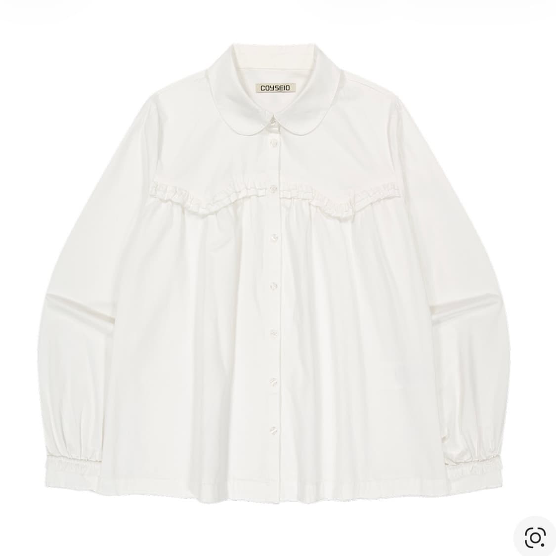 코이세이오 러프 컷 프릴 셔츠 아이보리 상품이미지1