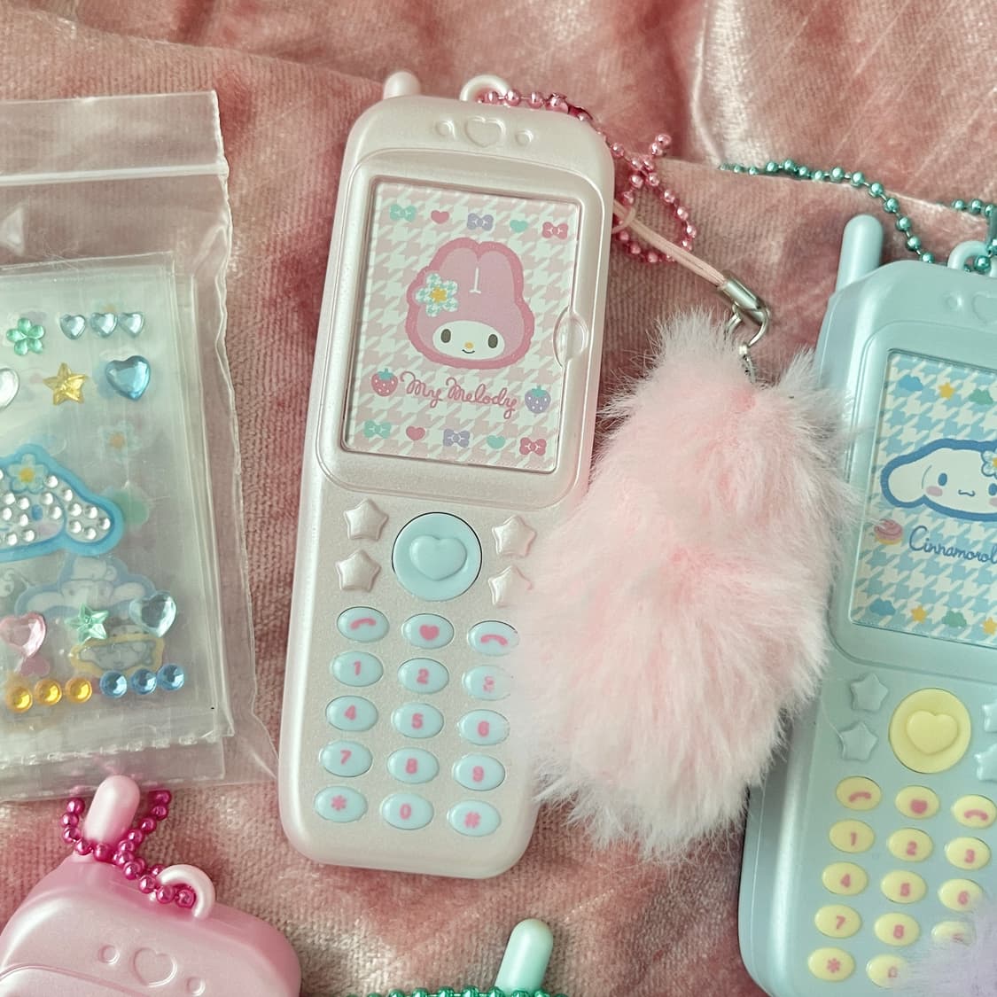산리오 코갸루  헤이세이 피처폰 증사 포토 홀더 일괄 핸드폰 키링 갸루 상품이미지6
