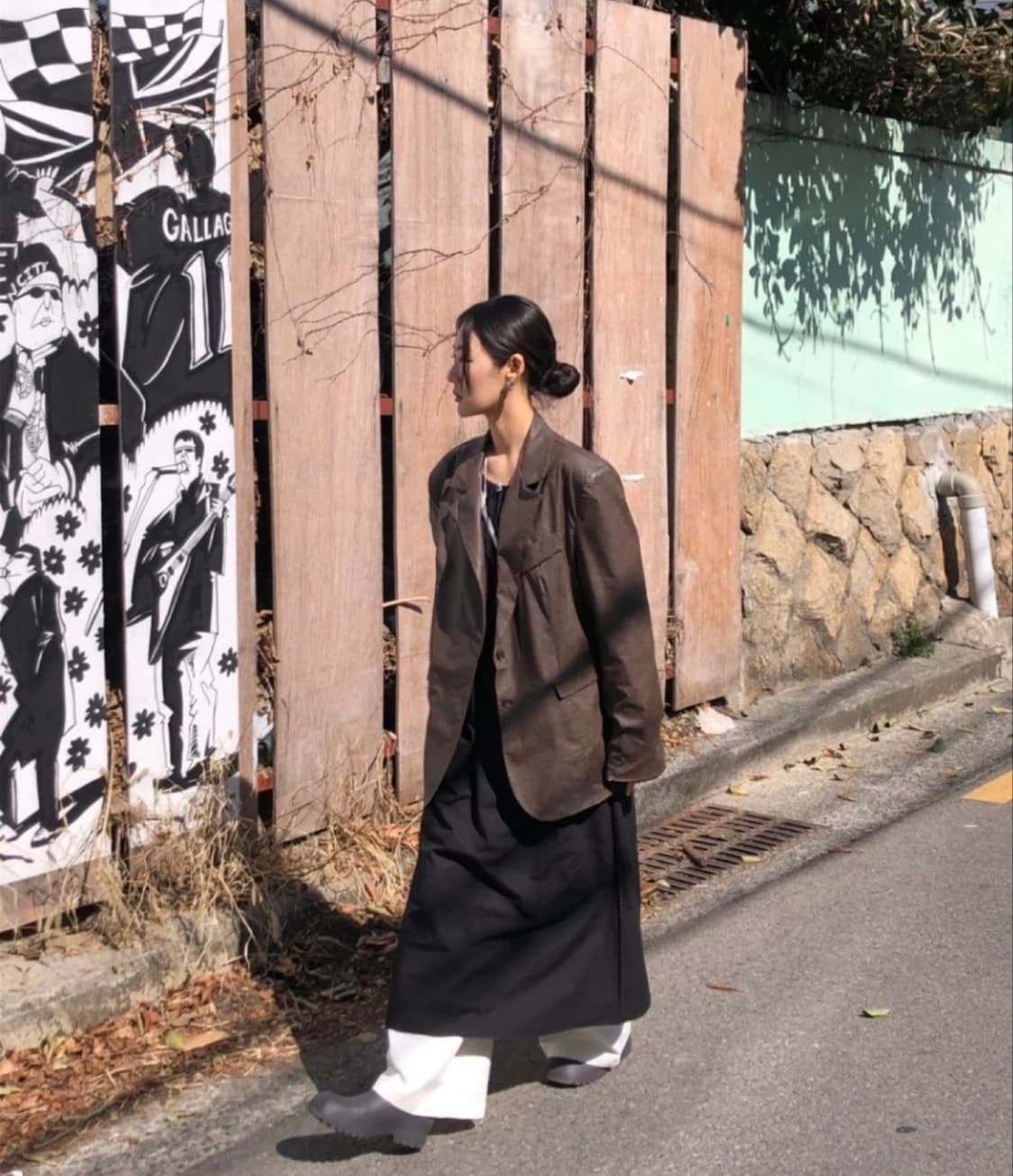 윈아웃 나인 오버핏 박시 레더자켓 브라운 상품이미지2