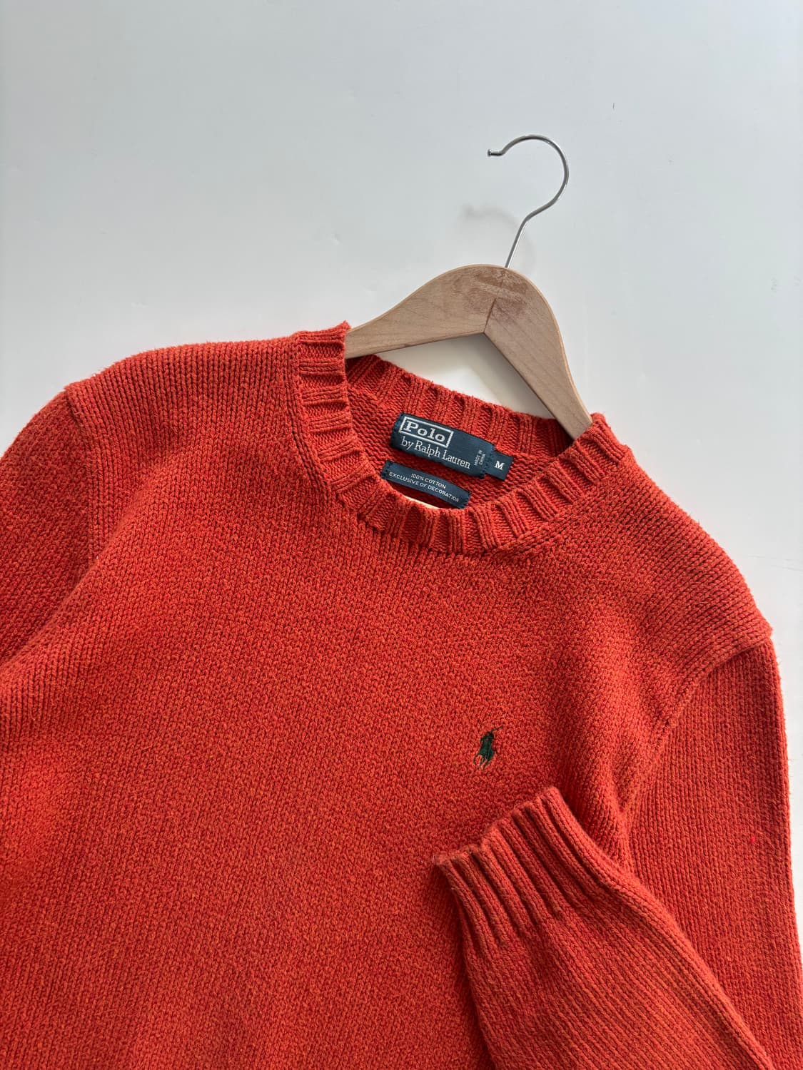 Polo 폴로 랄프로렌 오렌지컬러 그린포니 코튼 라운드넥 니트 상품이미지4