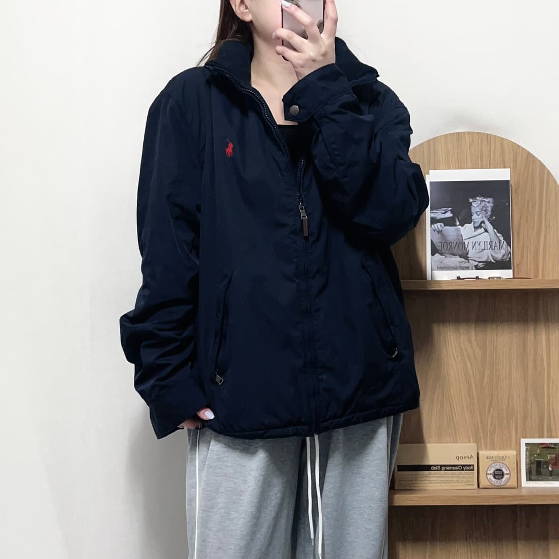 [정품] 폴로 딥네이비 / 레드포니 안감기모 점퍼 [ L ] 상품이미지2
