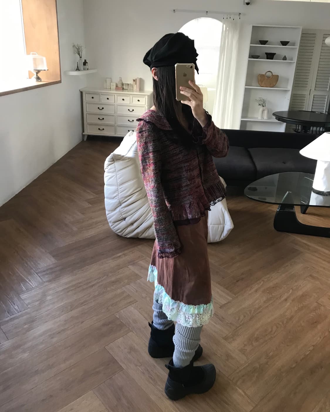 vintage pattern lace skirt 상품이미지3