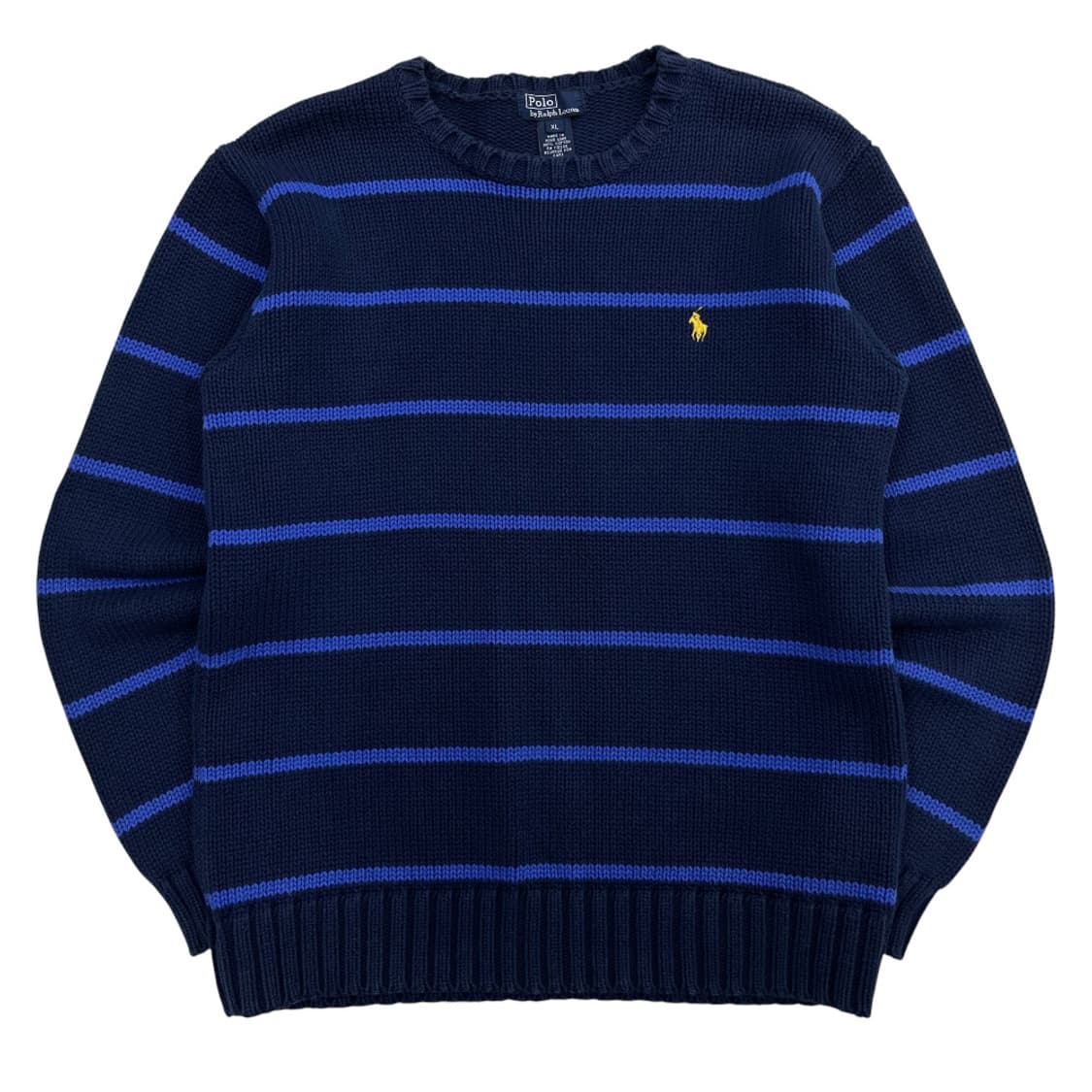 폴로 랄프로렌 옐로우포니 블루 단가라 네이비 니트 XL 상품이미지2