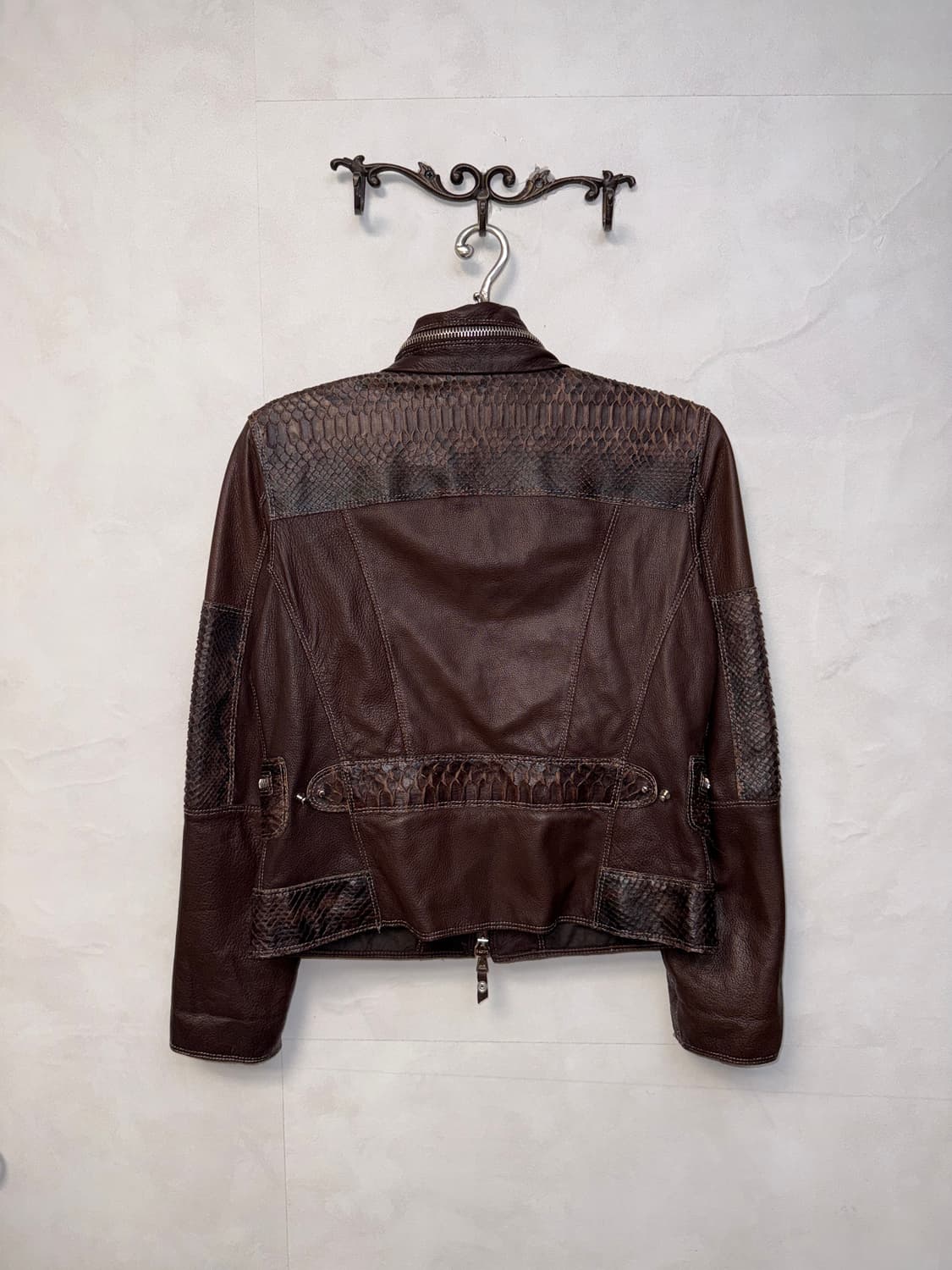 Dark brown lamb skin python pocket 투웨이jk 상품이미지3