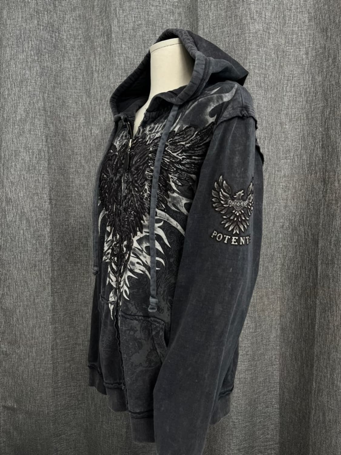 빈티지 프린팅 후드 집업/#3526 상품이미지5