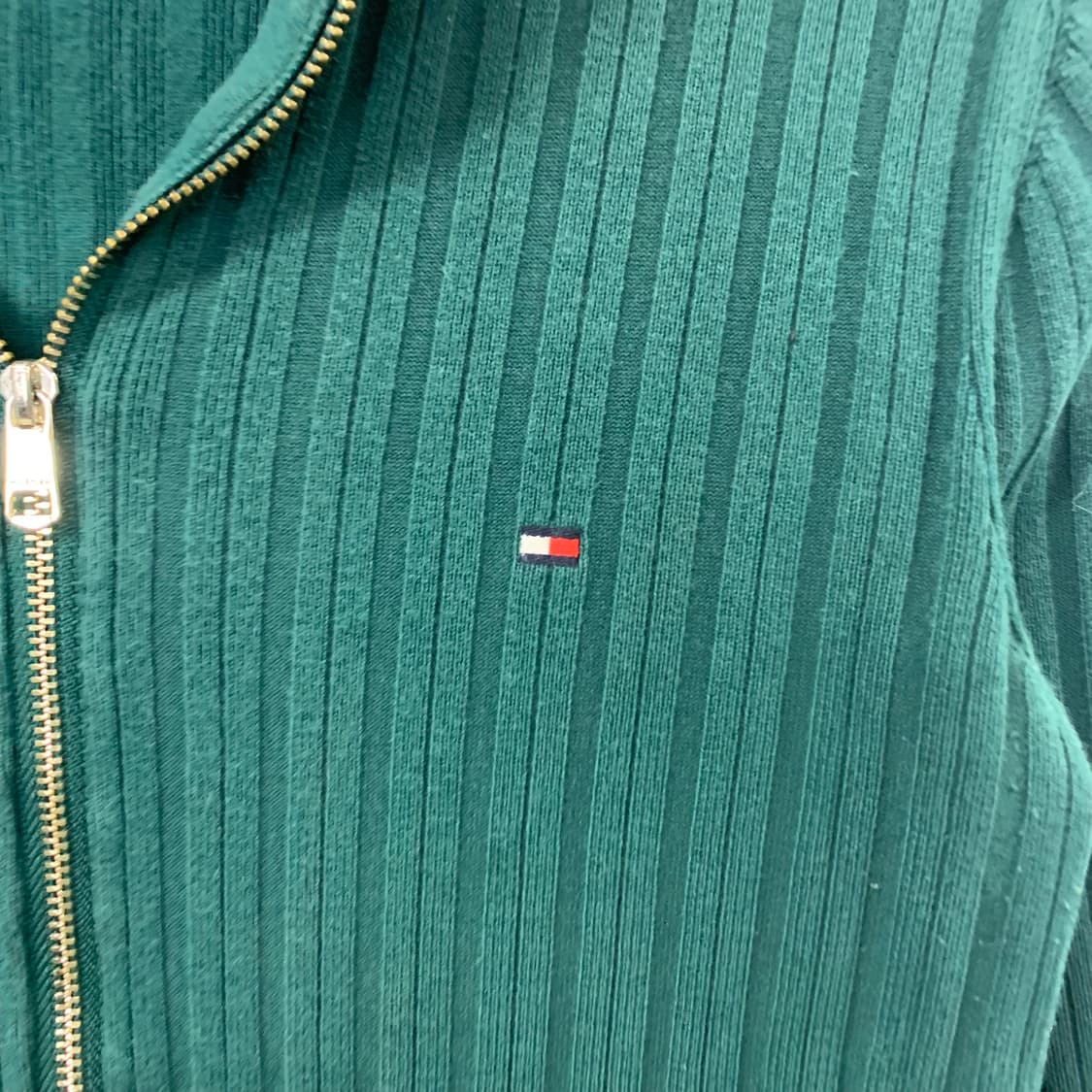 타미힐피거 투웨이 그린 골지 니트집업  상품이미지3