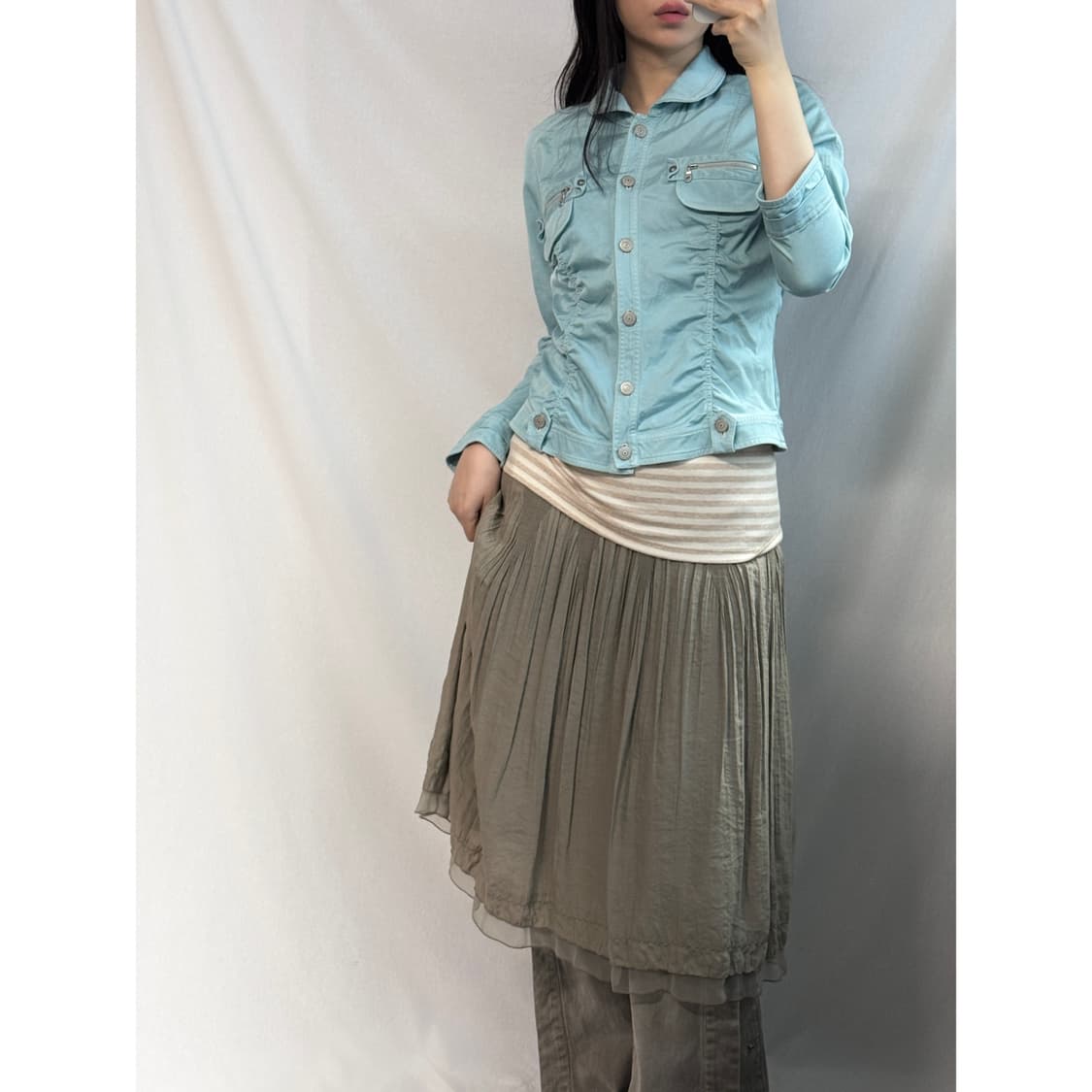 레이어드 플리츠 스커트 상품이미지1