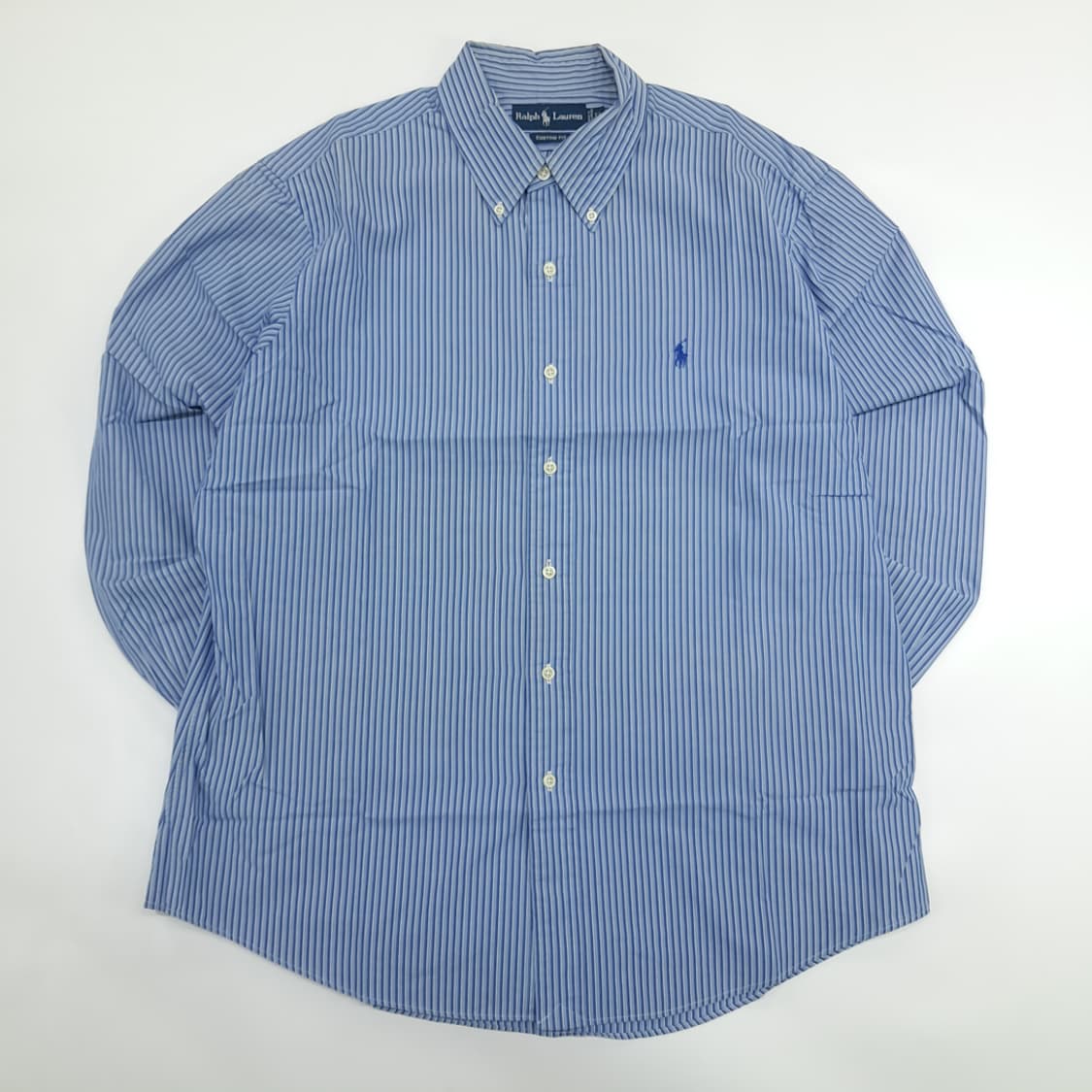 Co896 XL 폴로 랄프로렌 블루 스트라이프 긴팔 셔츠 남방 상품이미지1