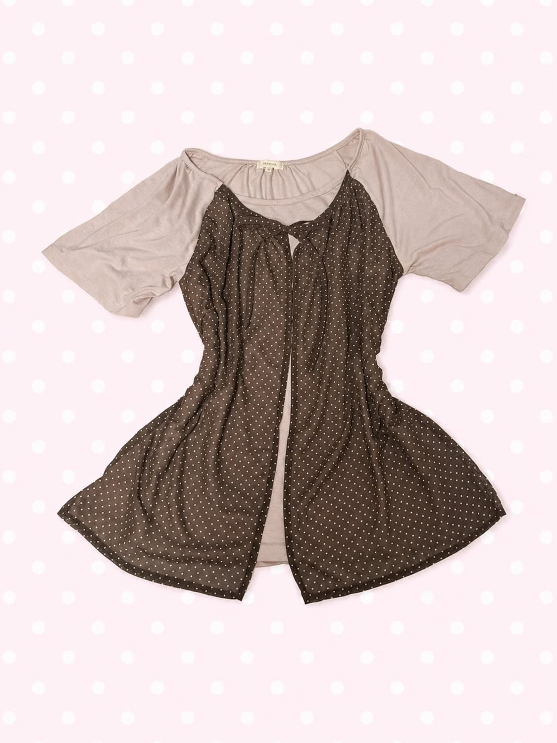 모리걸 초코 도트 리본 반팔 상품이미지1