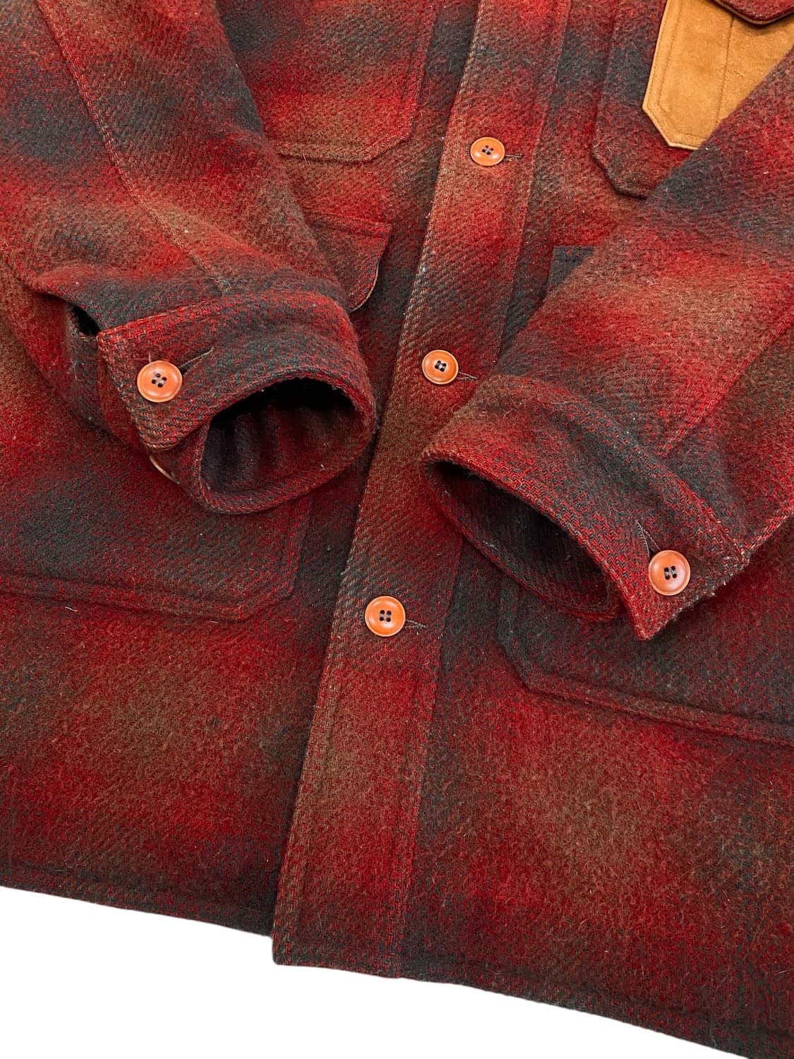 8-90’s 골든베어 울/레더 헌팅 크루즈 자켓 상품이미지6