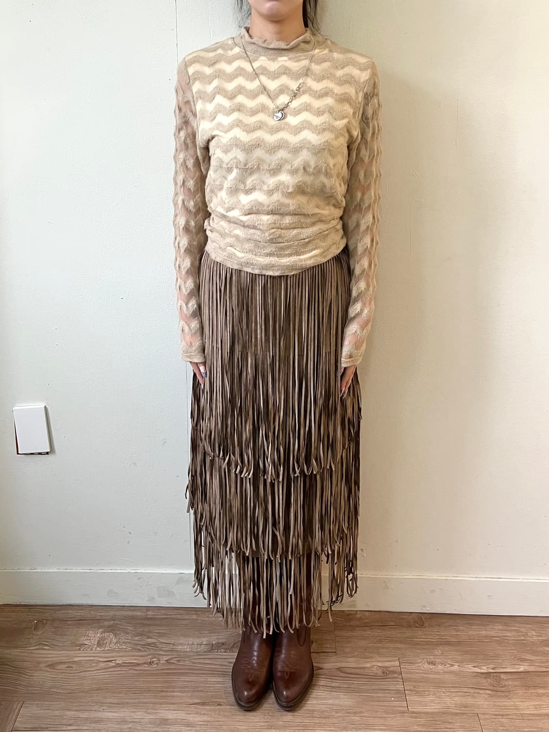 Vtg 보헤미안 프린지 스커트 상품이미지8