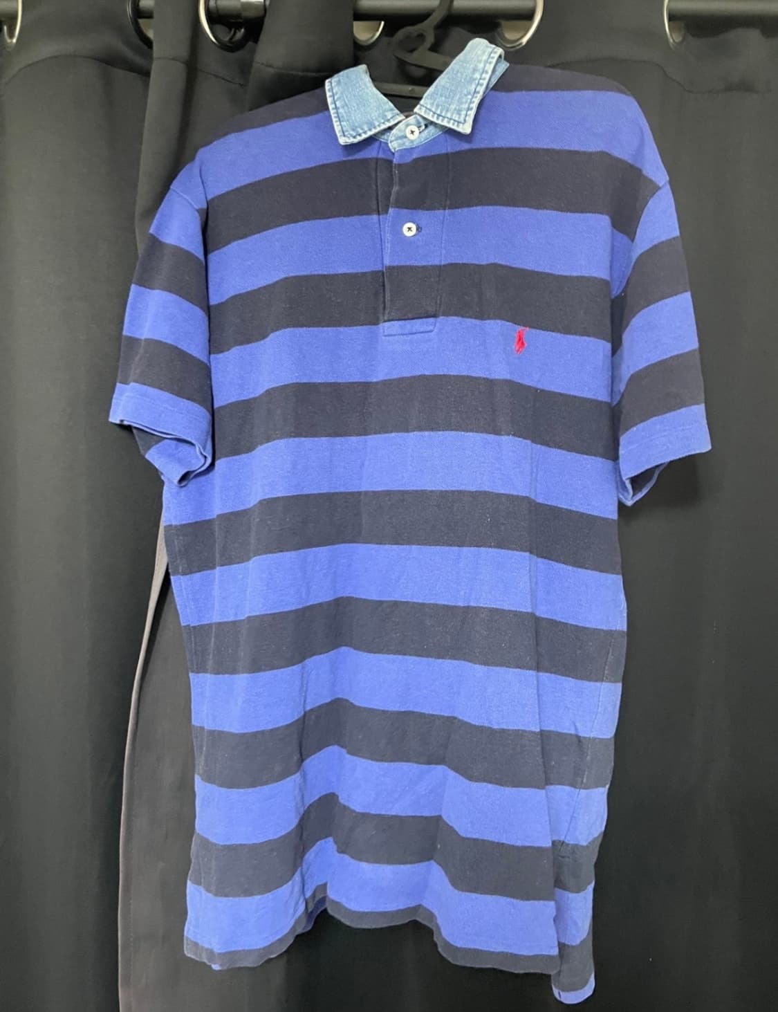 (M size) 폴로 랄프로렌 스트라이프 카라 티셔츠 상품이미지1