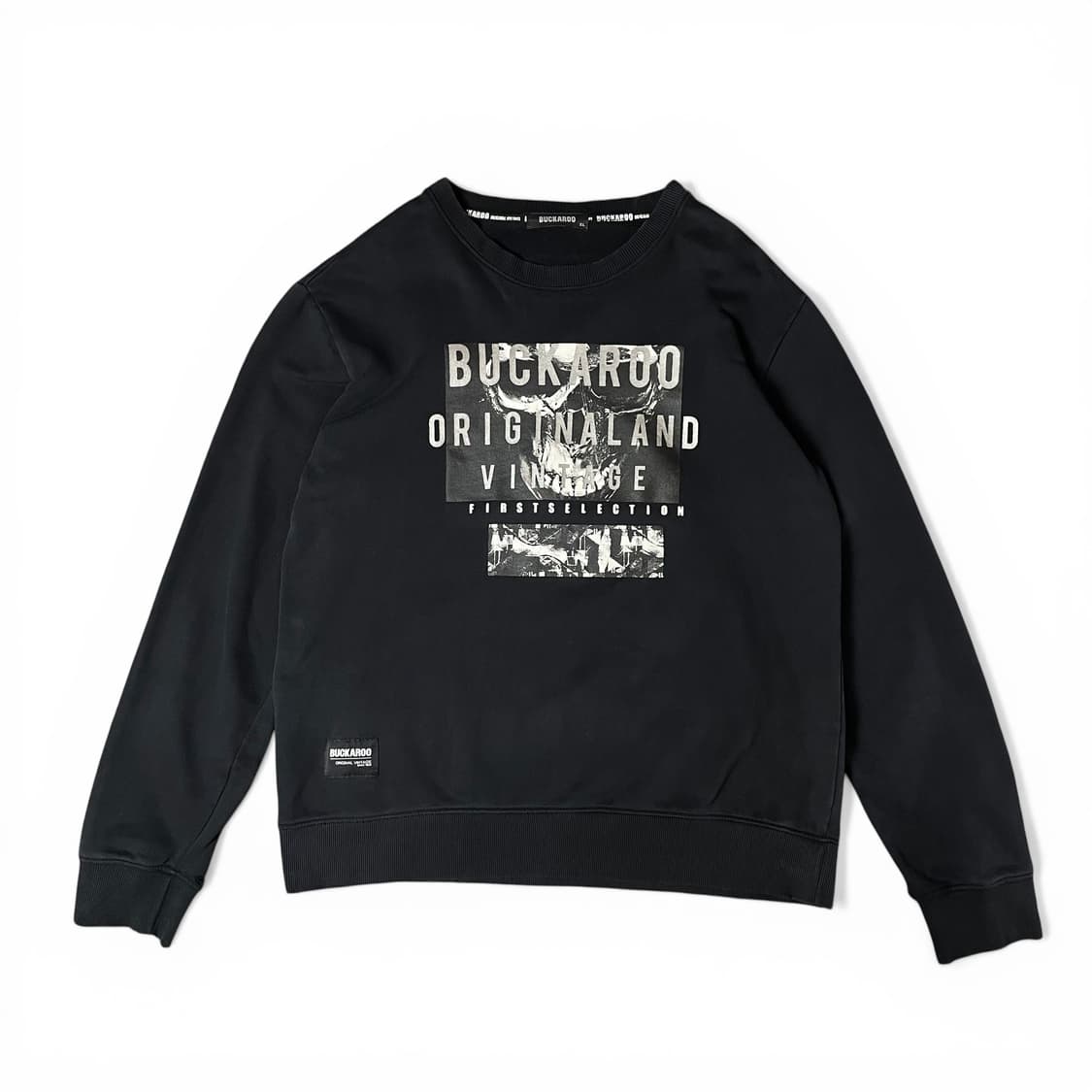 버커루 블랙 프린팅 맨투맨 XL 상품이미지1