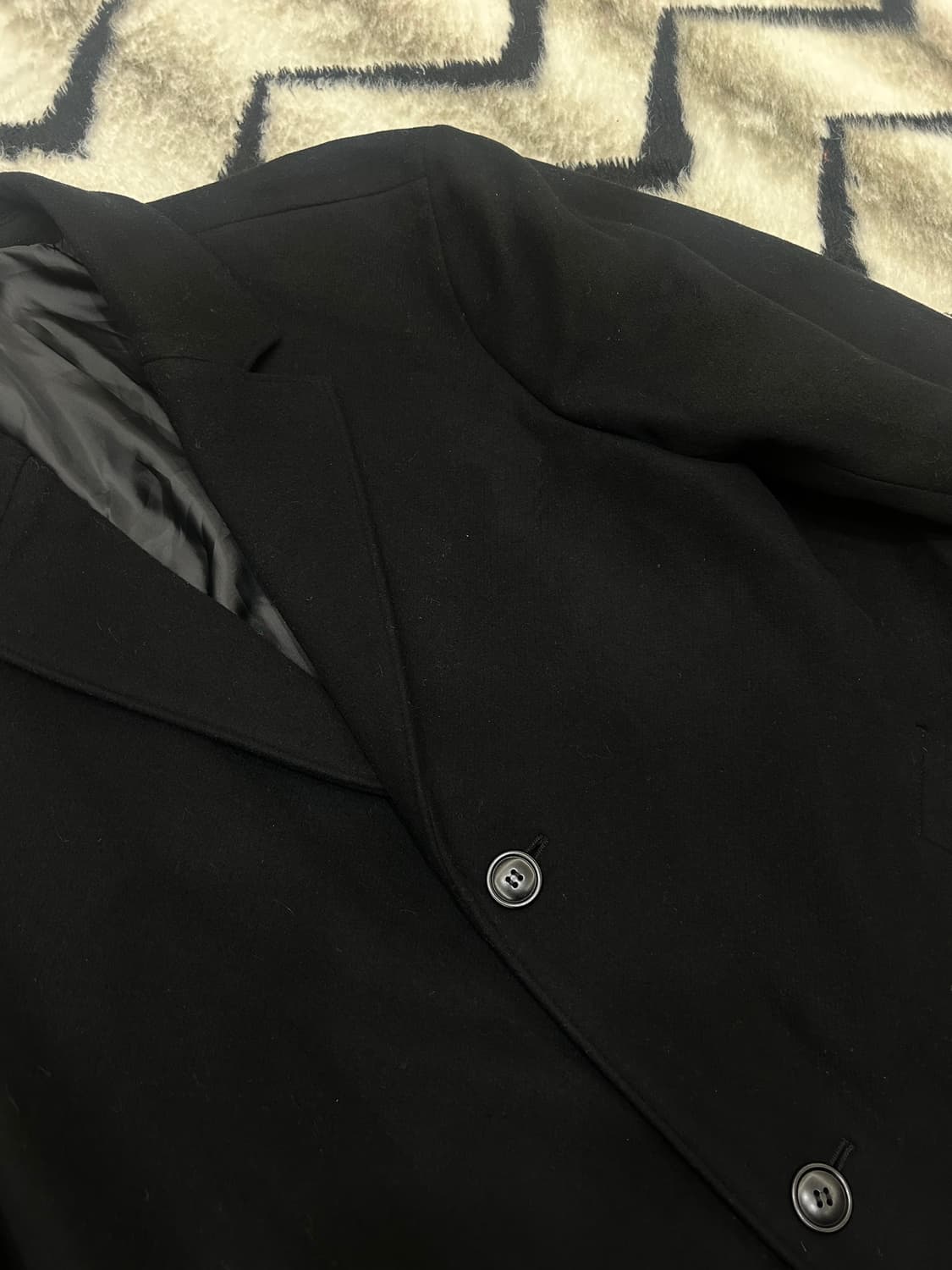 [L]COOR MTR 캐시미어 오버핏 싱글 롱 코트/블랙 상품이미지1