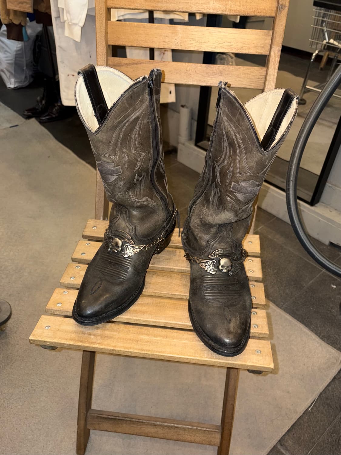 Harley Davidson logo chain western boots 상품이미지4