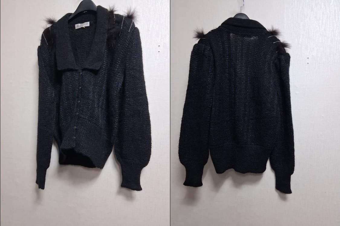 Roman CASTILE 일본구제 검정 모헤야 니트 레트로가오리핏 66 상품이미지3
