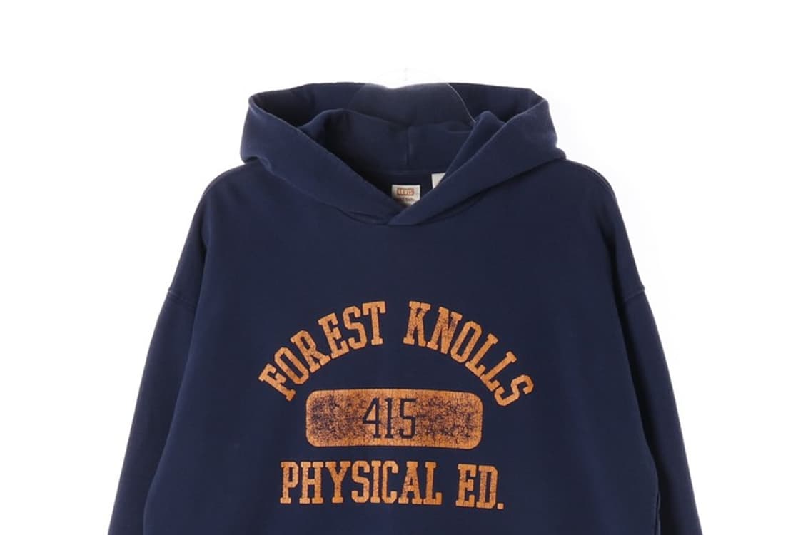 리바이스 골드탭 빈티지 프린팅 네이비 후드티 M 상품이미지3