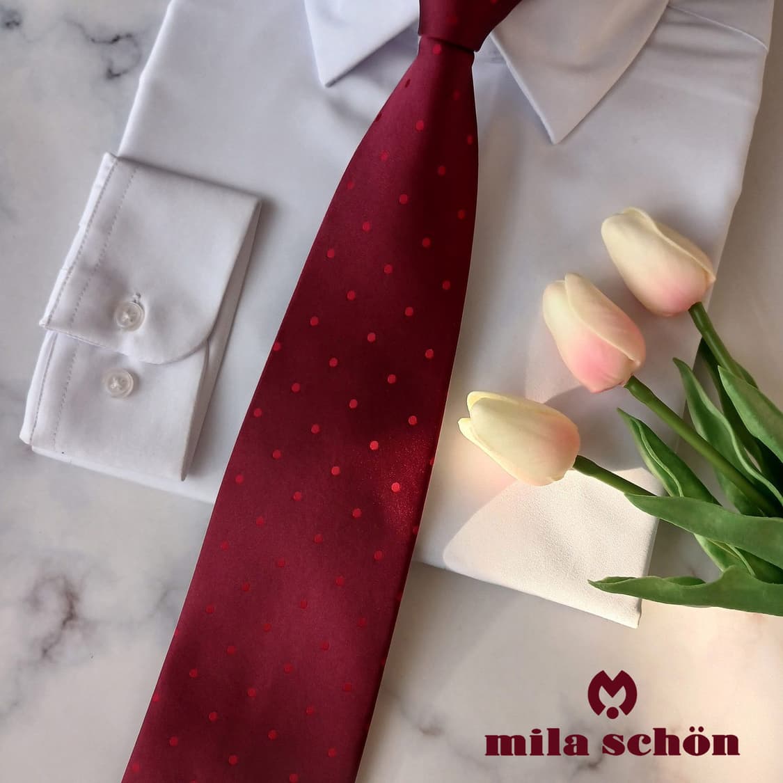 밀라숀 실크 레드 도트 넥타이 9.7cm A등급 A19093
 상품이미지1