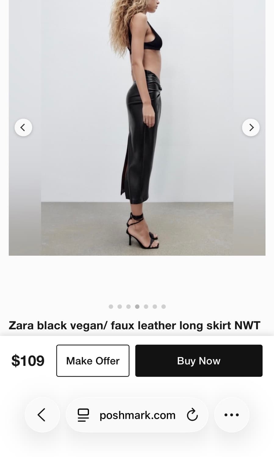 레더 맥시 스커트 상품이미지4