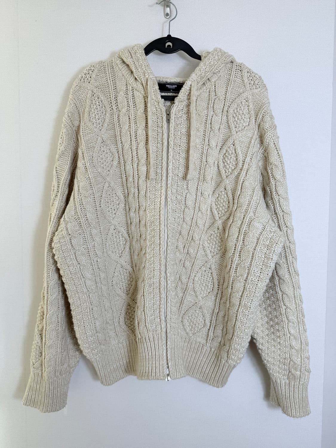 트릴리온 워셔블 니트 후드집업 상품이미지1