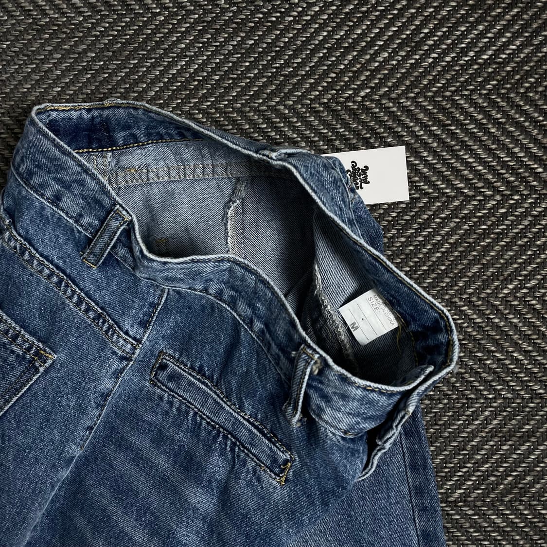 빈티지 절개 디테일 워싱 와이드핏 데님 팬츠 o 3986 상품이미지5