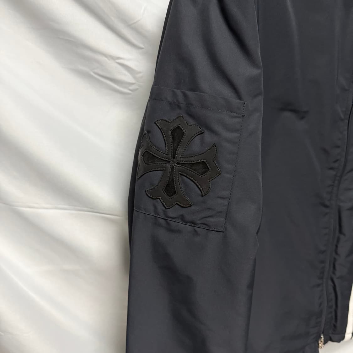 1250판매/S+급 크롬하츠 트리플 크로스 레더패치 폭스퍼 퍼자켓 상품이미지6