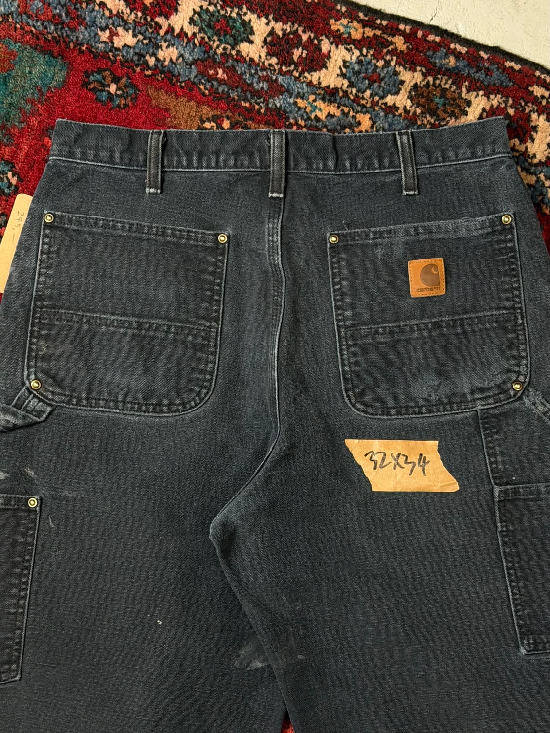 OG 칼하트 B136 더블니 팬츠 칼하트 썩블니 블랙 상품이미지6