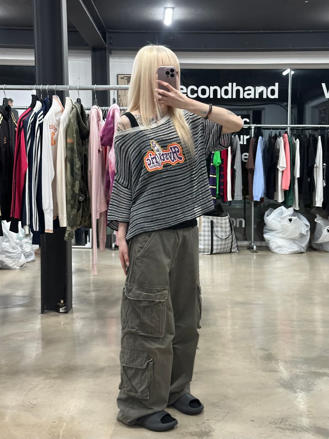 히스테릭 글래머 히스걸 트윙클 씨스루 크롭 슬리브 상품이미지2