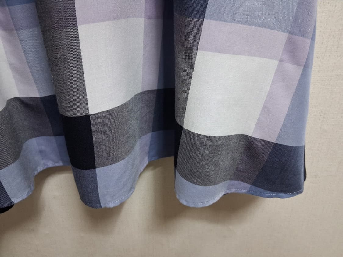 BLUE LABEL CRESTBRIDGE 블루 네이비큰체크 롱스커트 36 상품이미지5