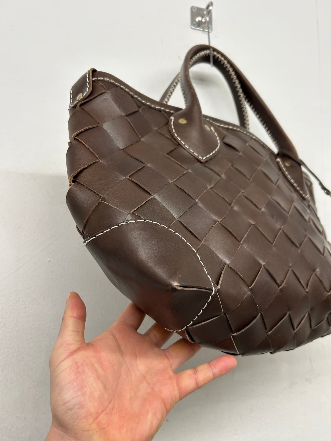 Paquet 에뜨레브 브라운 레더 토트백 상품이미지3