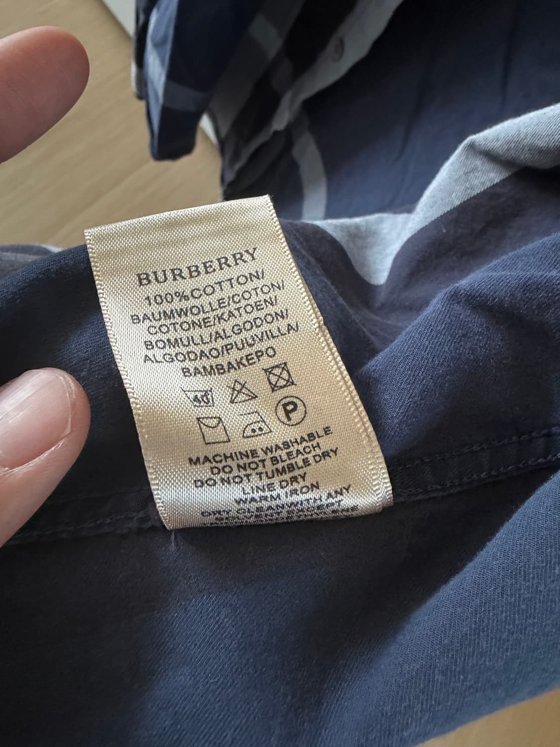 버버리 브릿(Burberry) 메가 체크 코튼 셔츠 네이비 상품이미지4