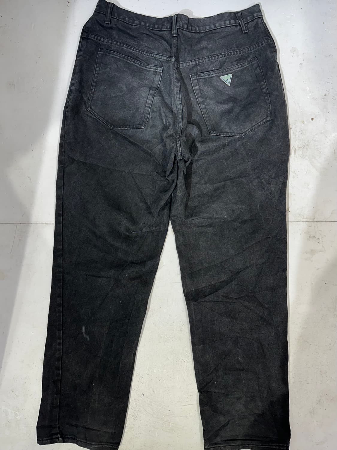 게스 흑청 와이드 커브드 데님 팬츠 청바지  상품이미지5