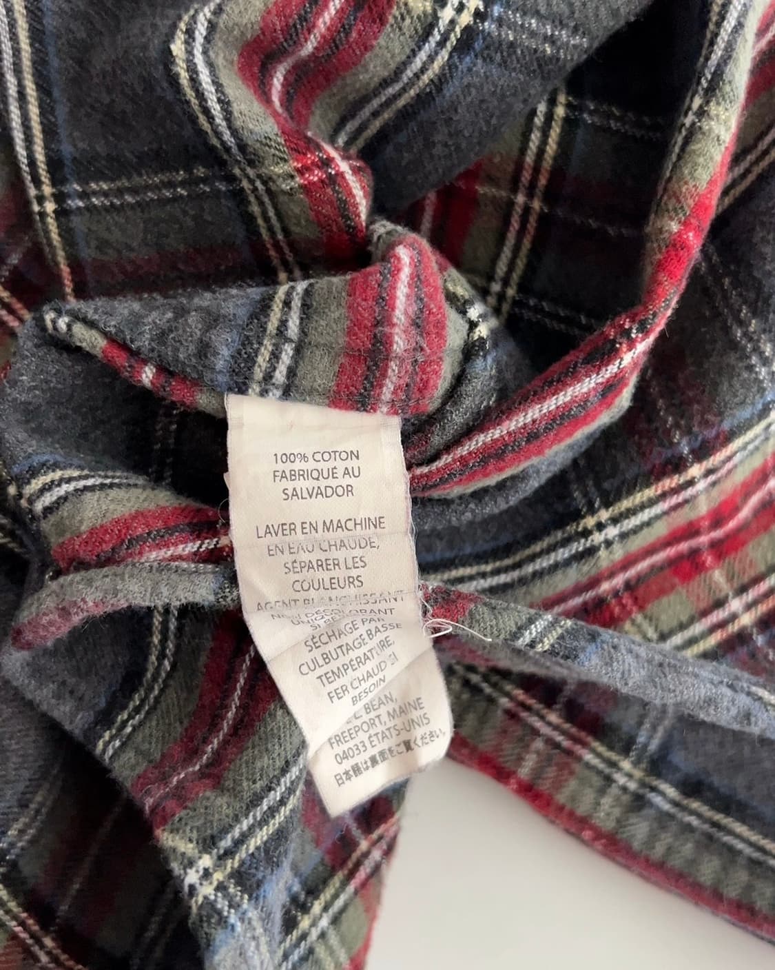 엘엘빈 그레이 레드 체크 플란넬 셔츠 L 상품이미지3