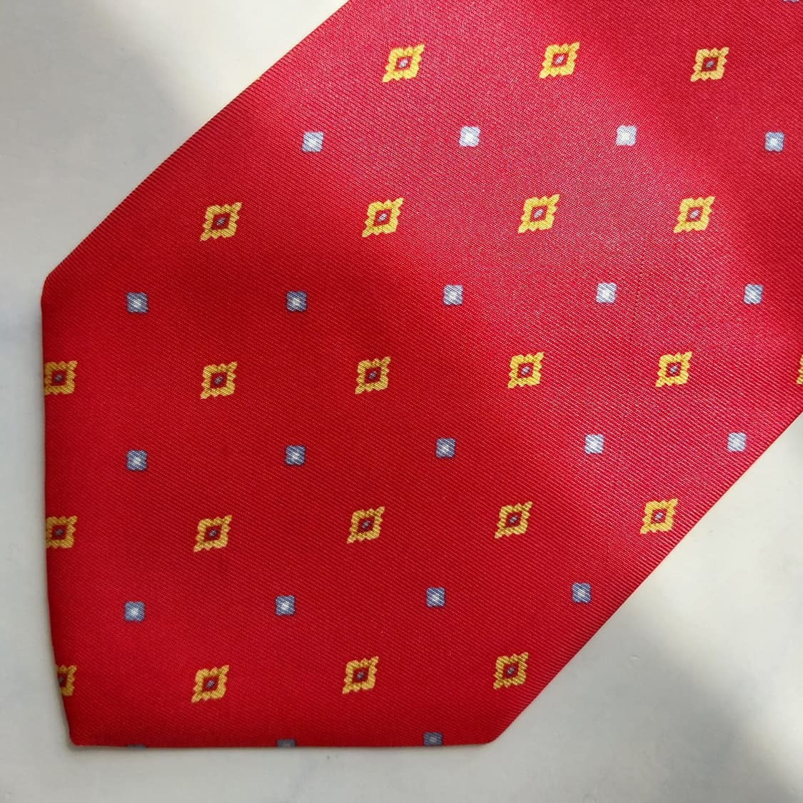 앤드류스타이 실크 레드 기하 패턴 넥타이 9.3cm A등급 K2316 상품이미지5