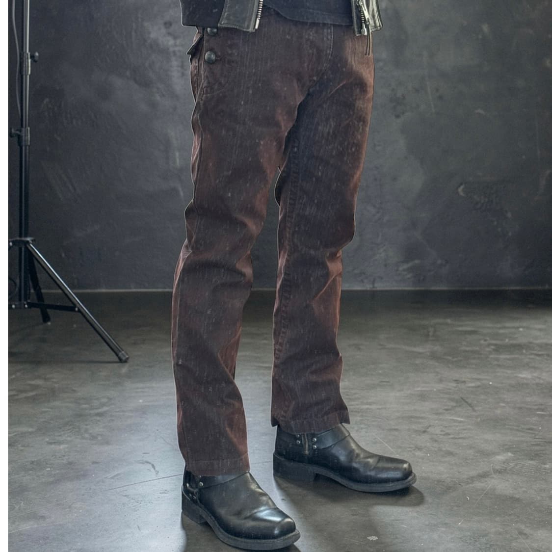 JUN MEN 브라운 스트라이프 락시크 데님 팬츠 상품이미지3