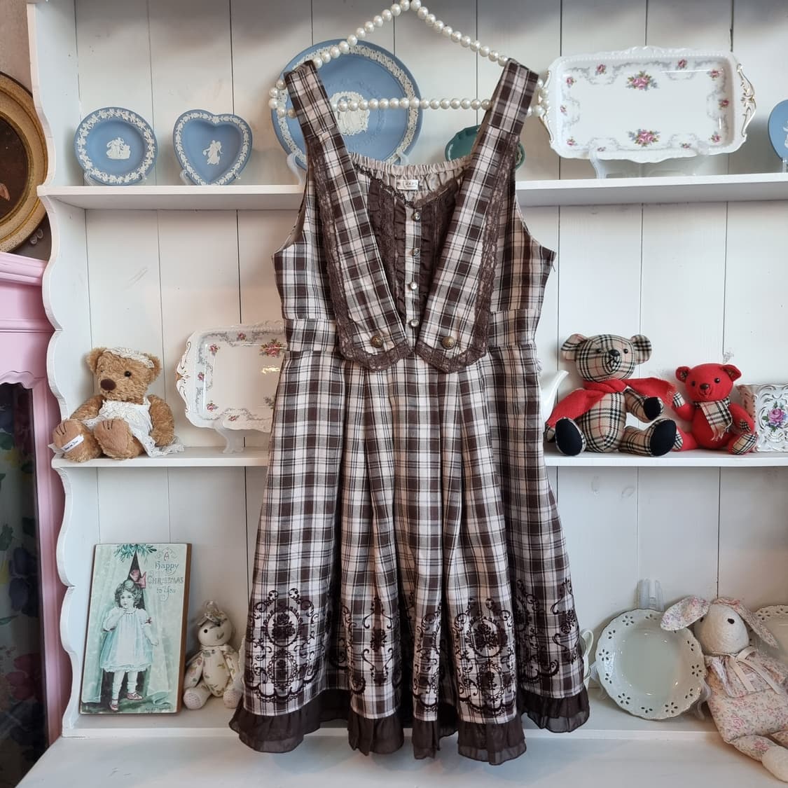 axes femme(악세즈팜므) 모카브라운 체크 원피스 상품이미지7