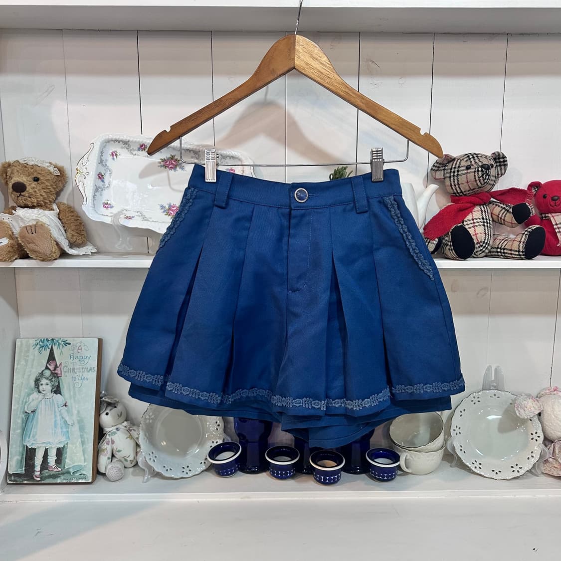 axes femme(액시즈팜) 블루 플리츠 큐롯 팬츠 스커트(치마바지) 상품이미지1