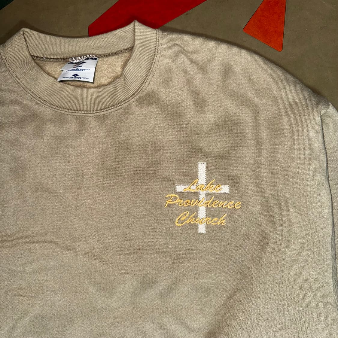 90‘s Church Cross Embroidery Sweatshirt 상품이미지6