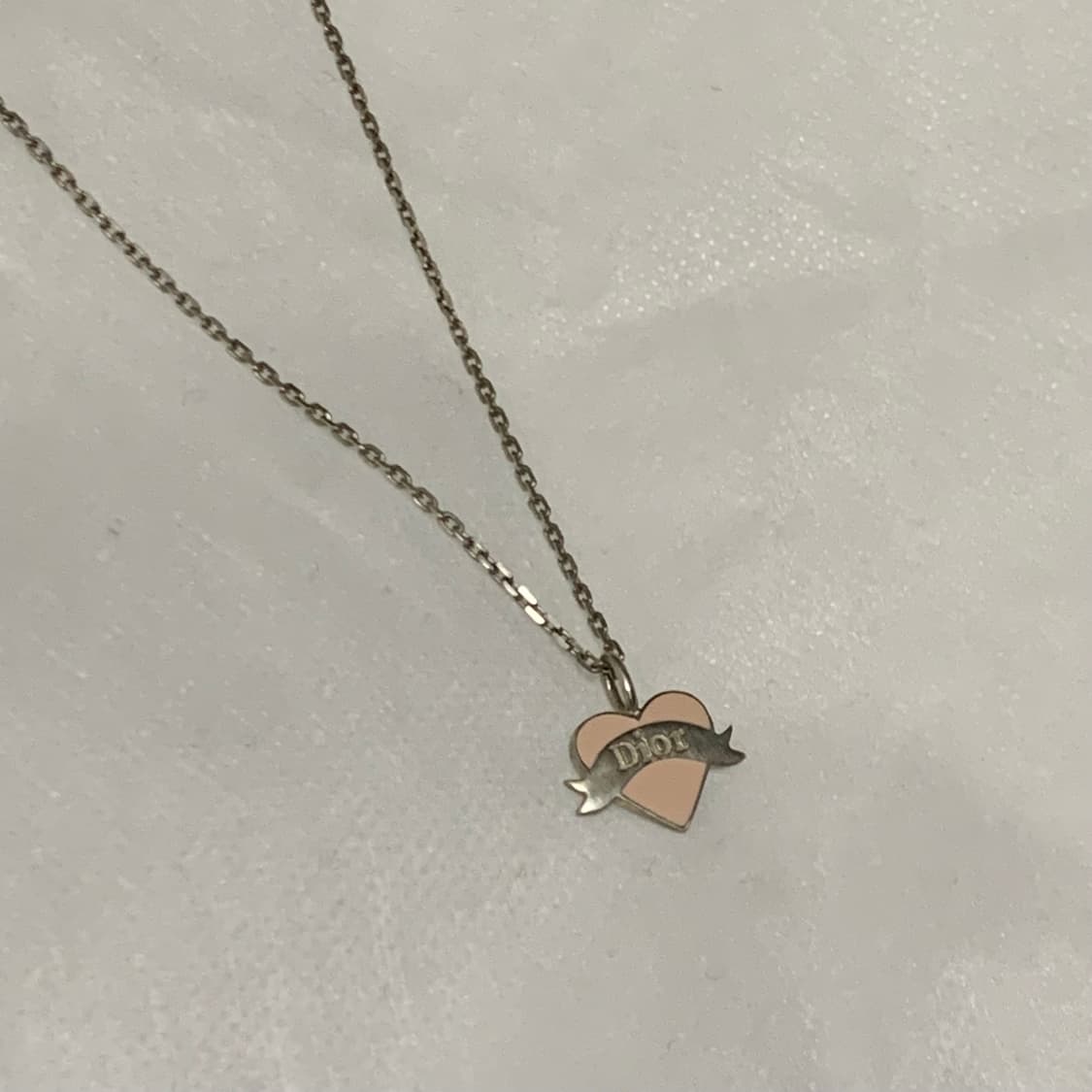 희귀빈티지 ) dior 디올 연핑크하트참 네크리스 상품이미지2