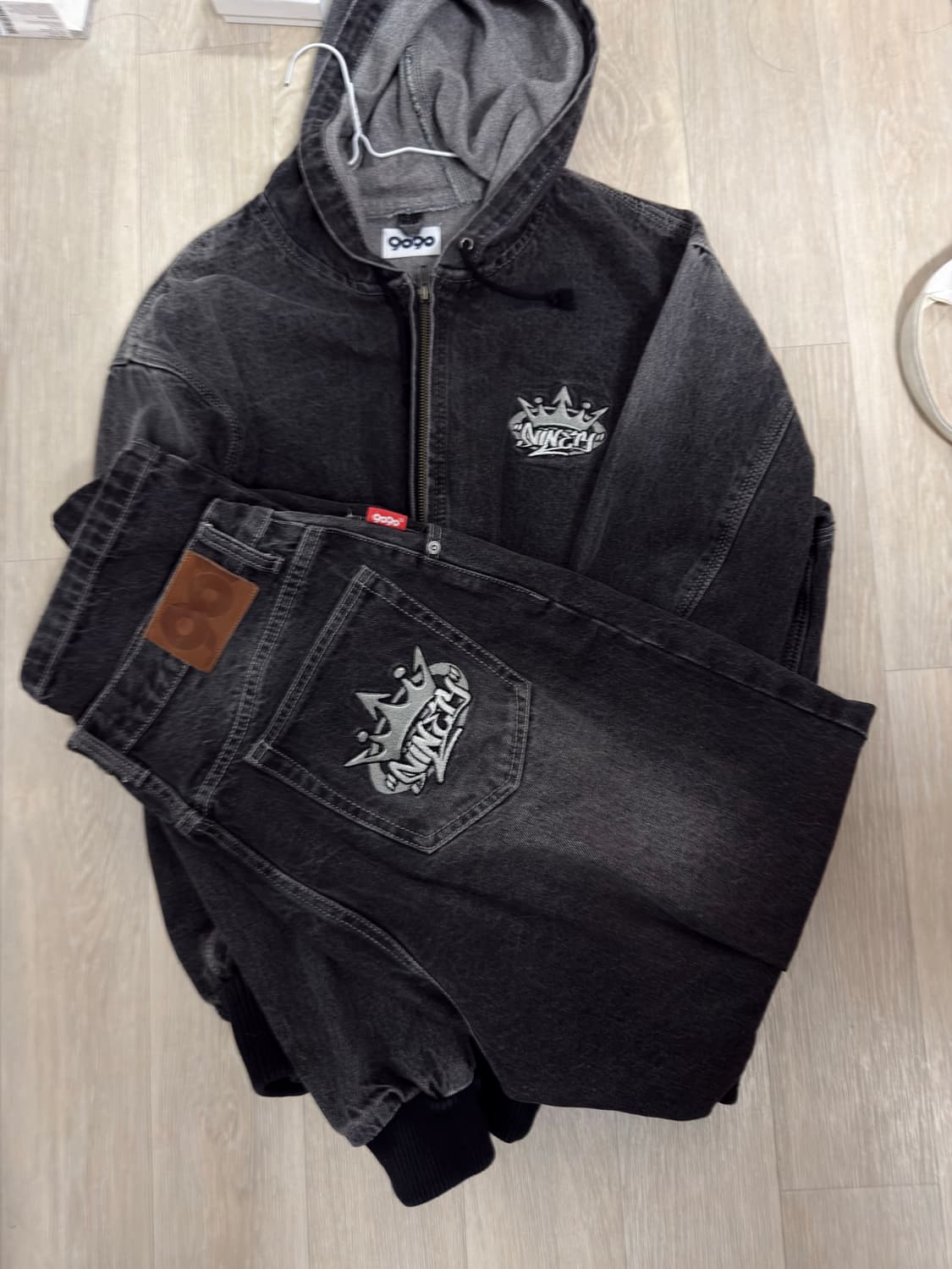 L size) 9090 king logo denim셋업 판매합니다! 상품이미지1