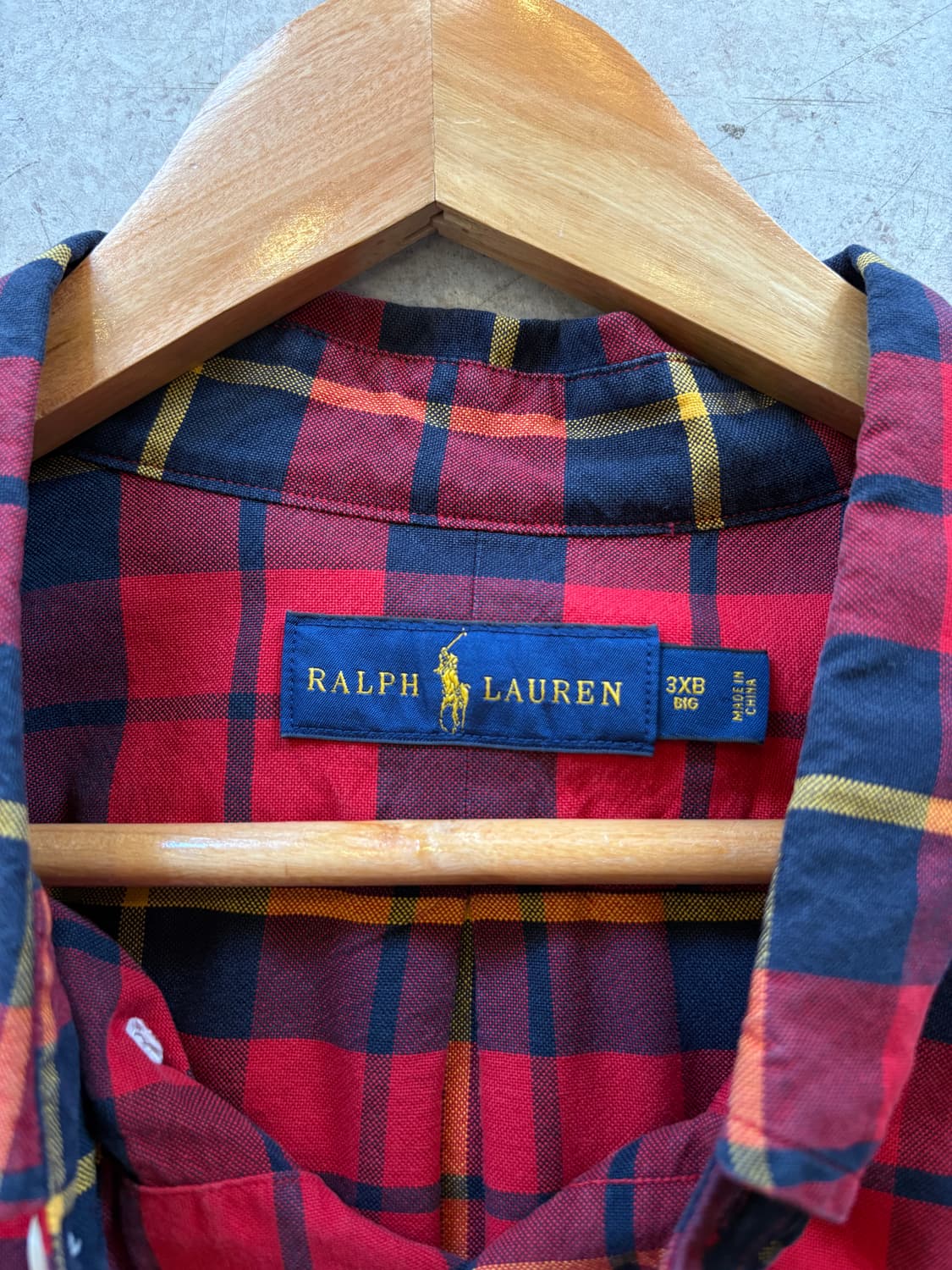 폴로 빅사이즈 레드 체크 셔츠 3XB 상품이미지4