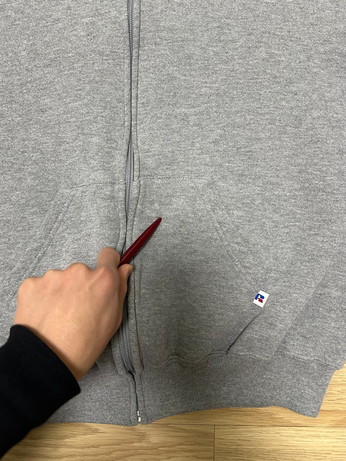 90s 빈티지 러셀 후드집업 그레이 L 상품이미지7