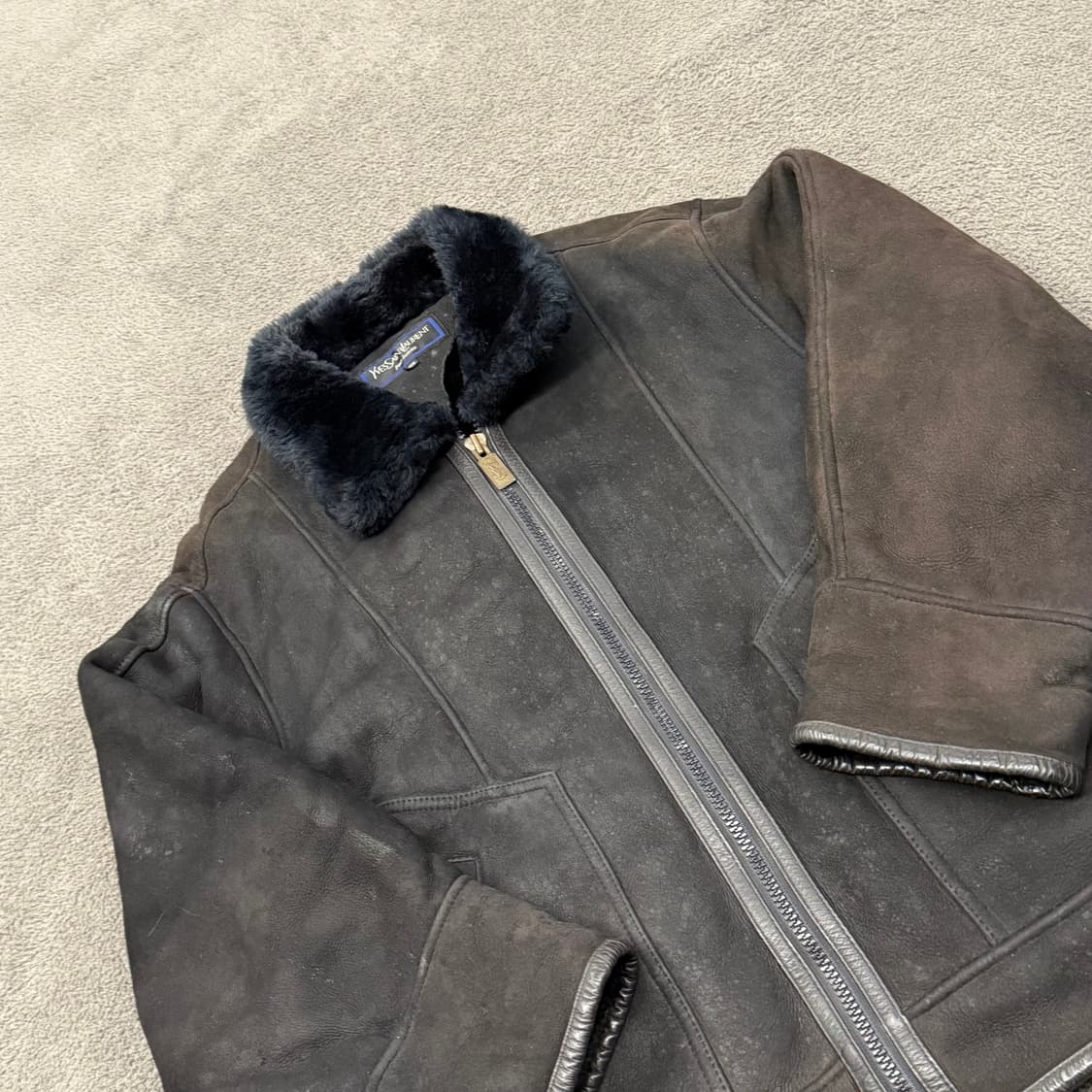 [정품/105] 입생로랑 레더 무스탕 자켓  상품이미지1