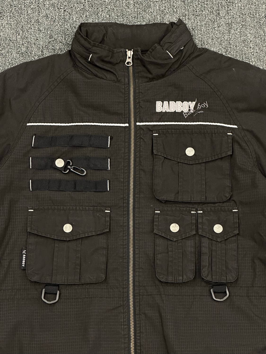 150)Bad Boy 빈티지 리플렉티브 멀티 포켓 블랙자켓 상품이미지4